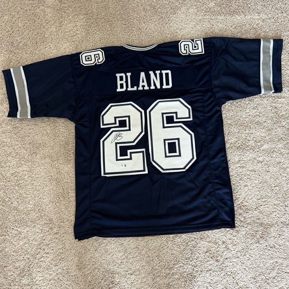 Daron Bland Signed Dallas Blue Football Jersey (Beckett)